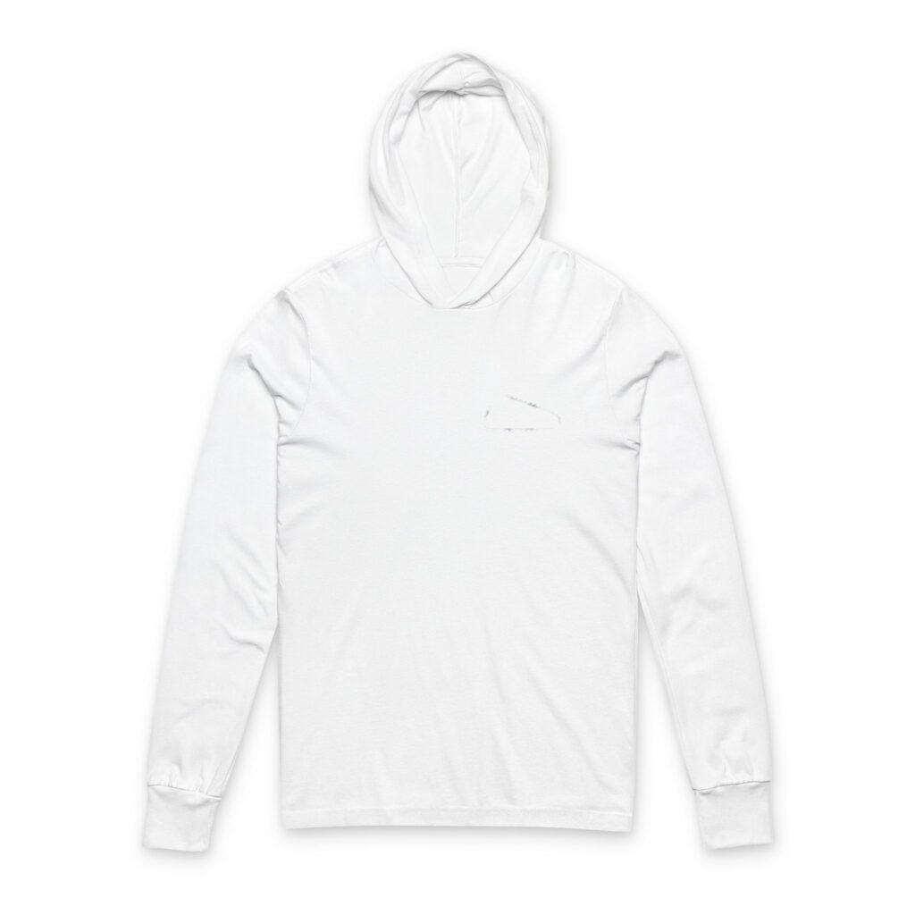 Hooded Long Sleeve Tee — Lightweight White Hooded Tee