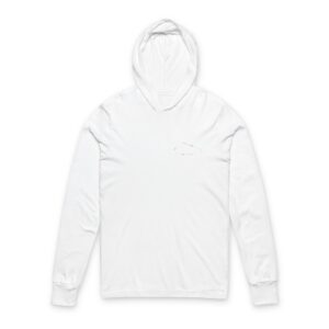 Hooded Long Sleeve Tee — Lightweight White Hooded Tee